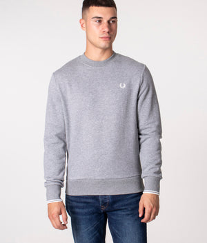 Crew-Neck-Sweatshirt-Steel-Marl-Fred-Perry-EQVVS