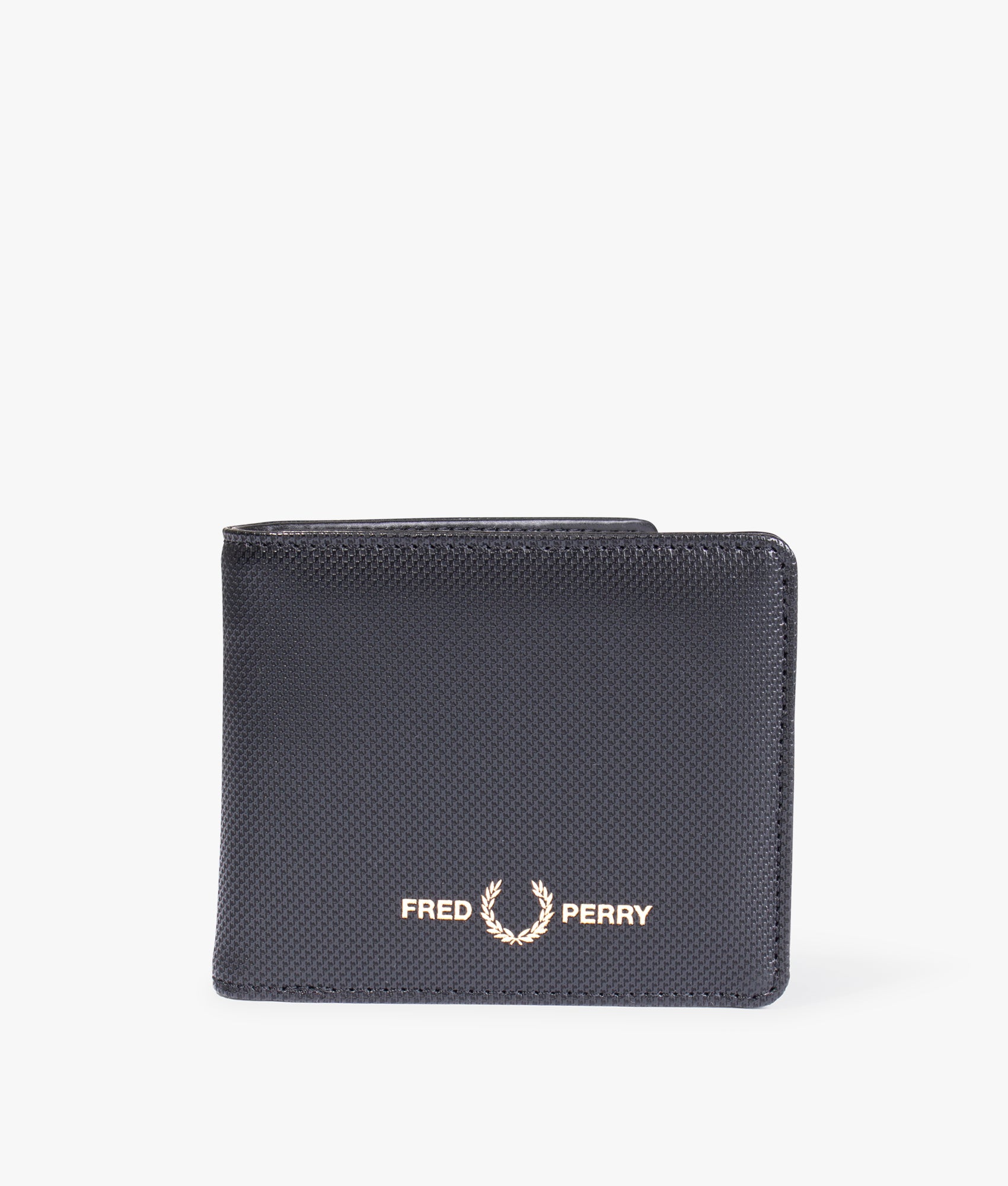 Pique-Textured-PU-Bilfold-Wallet-Black-Fred-Perry-EQVVS