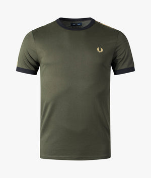 Gold-Taped-Ringer-T-Shirt-Hunting-Green-Fred-Perry-EQVVS