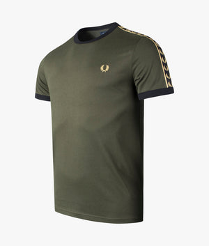 Gold-Taped-Ringer-T-Shirt-Hunting-Green-Fred-Perry-EQVVS