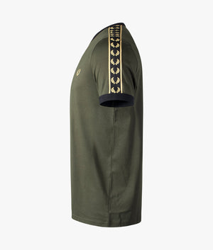 Gold-Taped-Ringer-T-Shirt-Hunting-Green-Fred-Perry-EQVVS