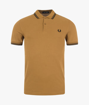 Twin-Tipped-Polo-Dark-Caramel/Black-Fred-Perry-EQVVS