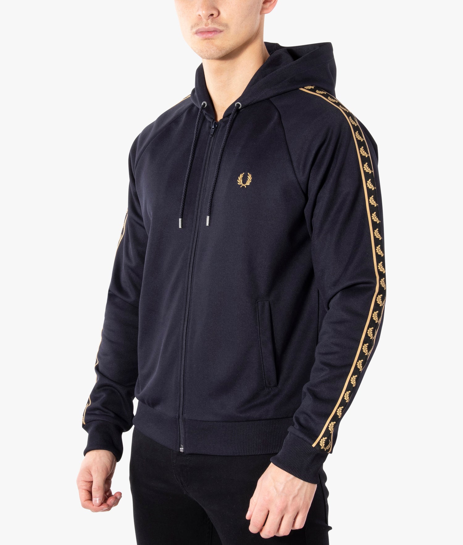 Fred Perry Gold Taped Track Jacket Green at CareOfCarl.com