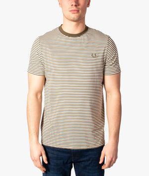 Two-Colour-Striped-T-Shirt-Military-Green-Fred-Perry-EQVVS