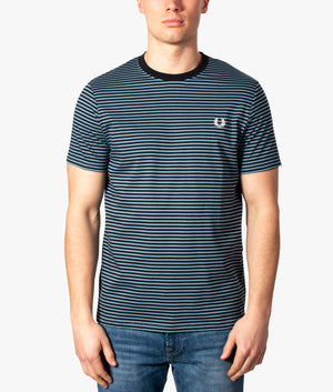 Two-Colour-Stripe-Short-Sleeve-T-Shirt-Ash-Blue-Fred-Perry-EQVVS
