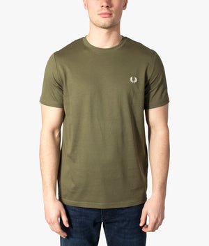 Graphic-Print-T-Shirt-Military-Green-Fred-Perry-EQVVS