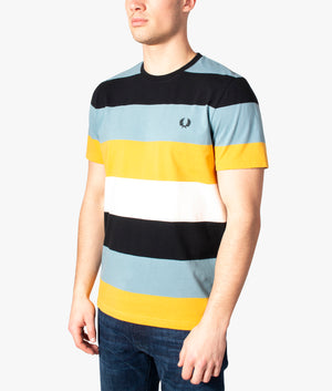Bold-Stripe-T-Shirt-Ash-Blue/Multi-Fred-Perry-EQVVS