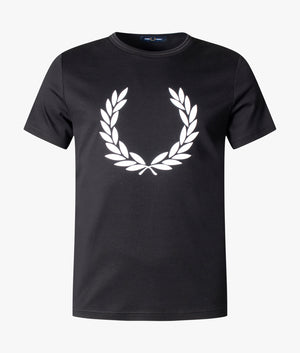 Flock-Laurel-Wreath-T-Shirt-Black-Fred-Perry-EQVVS