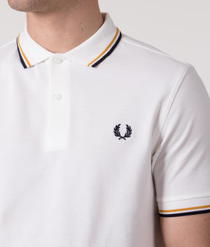 Twin-Tipped-Polo-Shirt-Snow-White/Gold/Navy-Fred-Perry-EQVVS