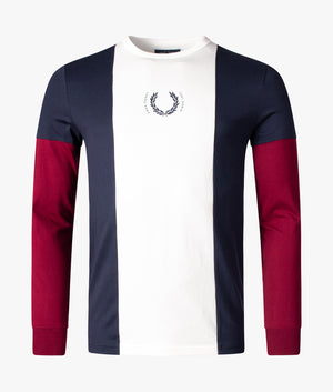 Central-Stripe-Long-Sleeve-T-Shirt-Deep-Carbon-Fred-Perry-EQVVS 