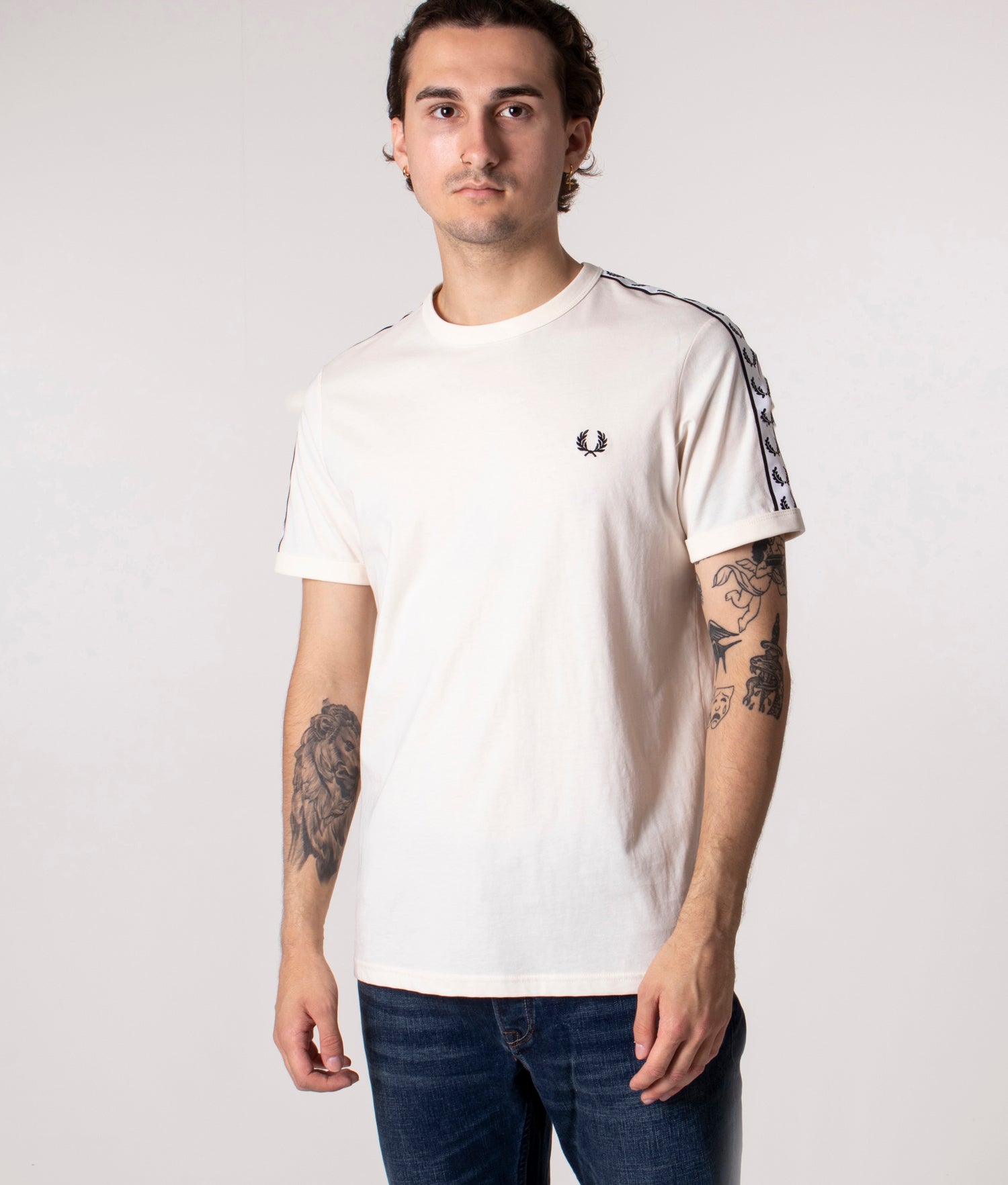 Taped Ringer T-Shirt Ecru | Fred Perry | EQVVS
