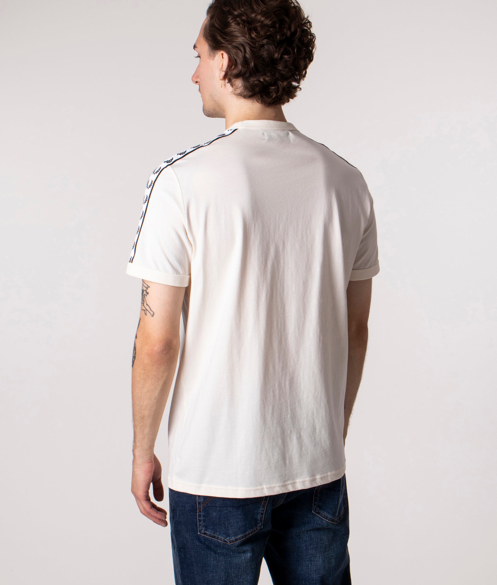 Taped Ringer T-Shirt Ecru | Fred Perry | EQVVS 