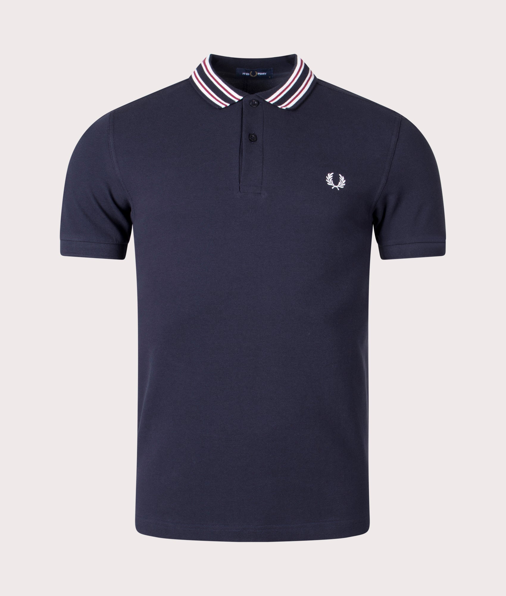 Fred Perry Striped Collar Polo Shirt in Navy, EQVVS