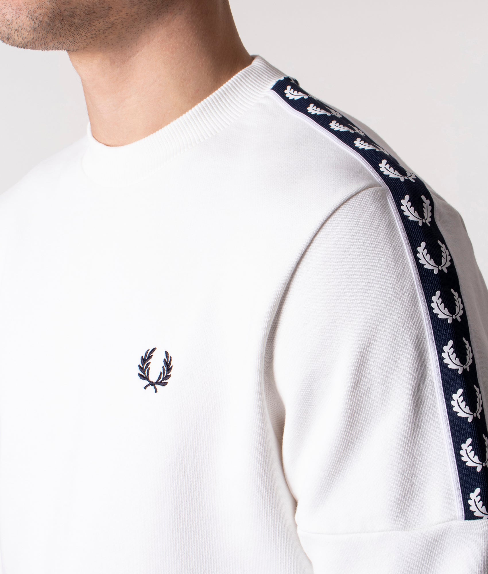 Panelled-Taped-Crew-Neck-Sweat-White-Fred-Perry-EQVVS