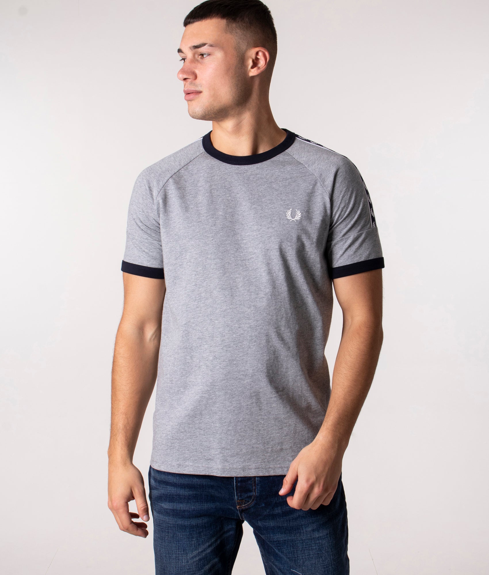 Panelled Taped T-Shirt Steel Marl | Fred Perry | EQVVS