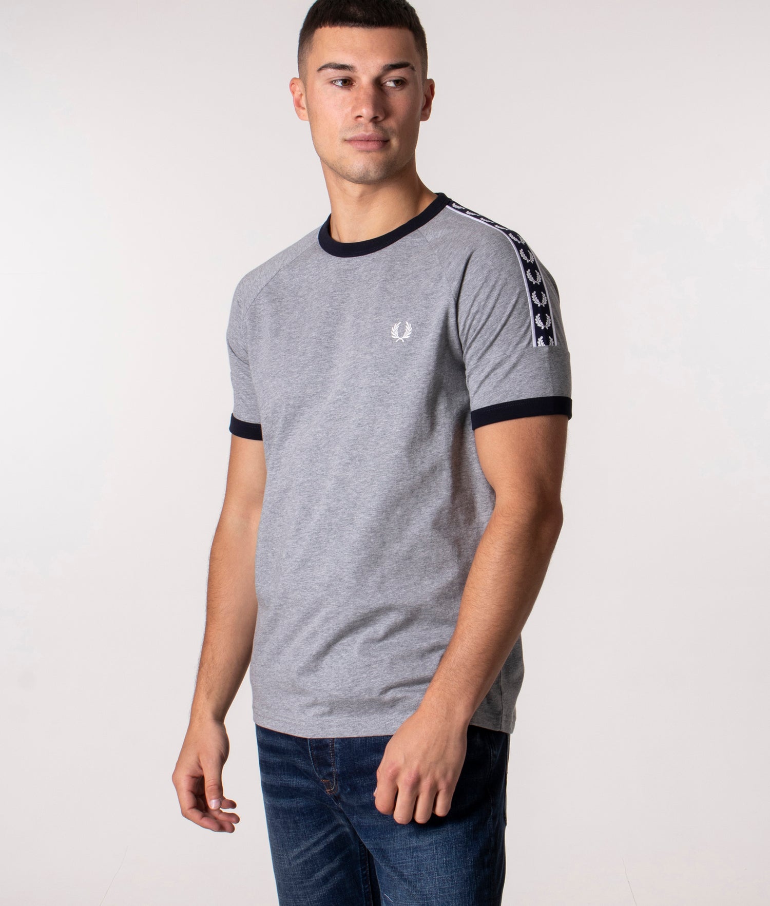Panelled Taped T-Shirt Steel Marl | Fred Perry | EQVVS