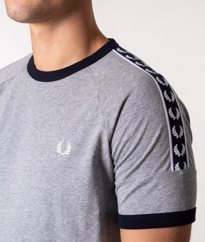 Panelled-Taped-T-Shirt-Steel-Marl-Fred-Perry-EQVVS