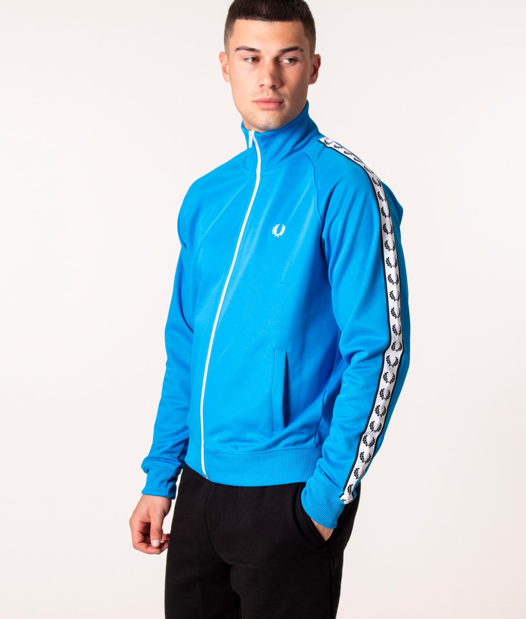 Taped Laurel Track Top Kingfisher | Fred Perry | EQVVS