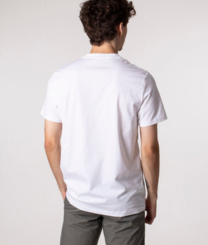 Fred Perry Embroidered T-Shirt in White at EQVVS. Back Shot. 