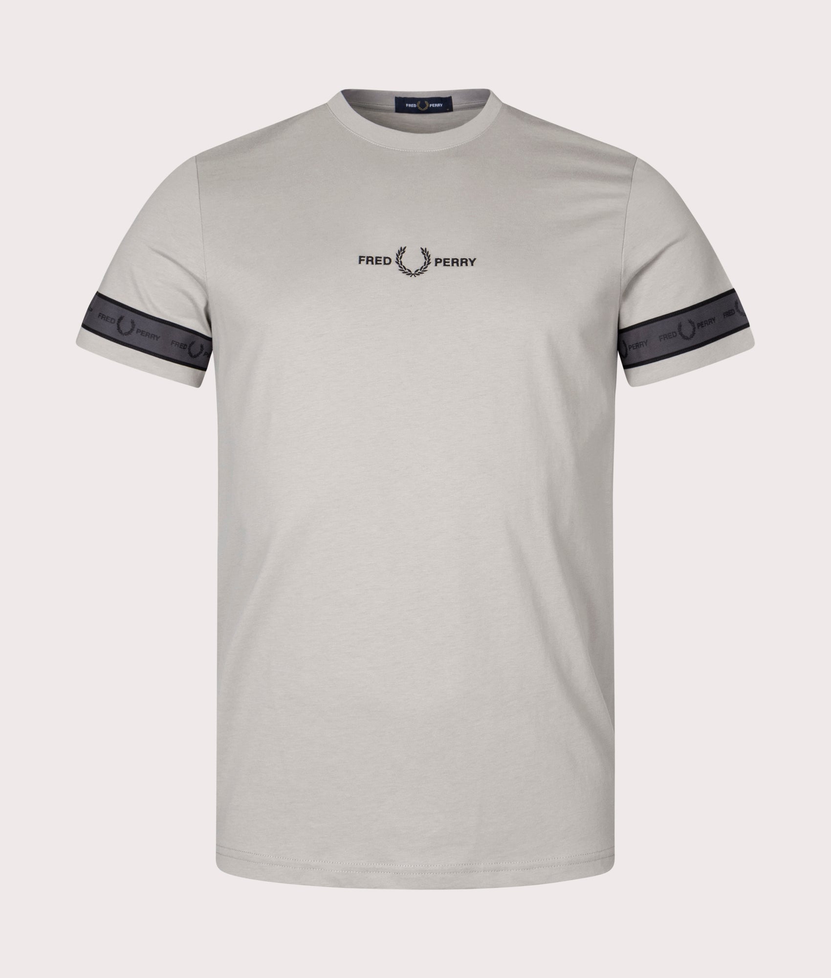 Fred Perry Taped Cuff T-Shirt in Concrete, EQVVS. 