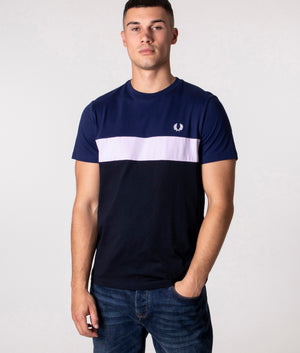 Colour-Block-T-Shirt-Navy-Fred-Perry-EQVVS-Front
