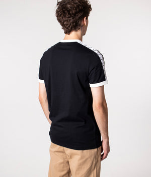 Fred Perry Taped Ringer T-Shirt in Black at EQVVS. Back Shot.