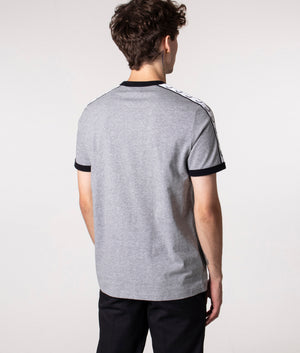 Fred Perry Taped Ringer T-Shirt in Grey at EQVVS. Back Shot. 