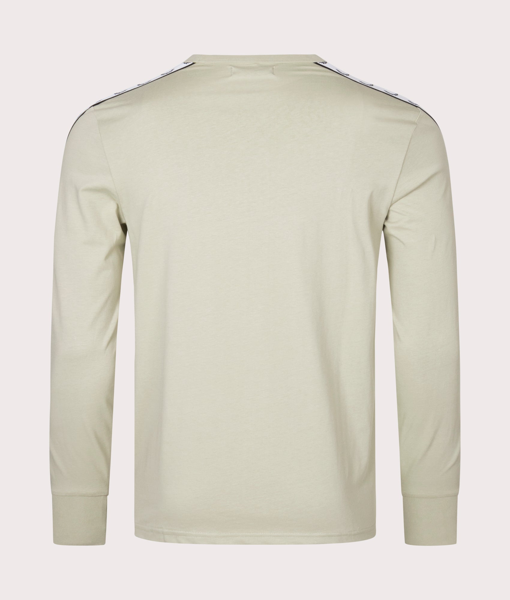 Fred Perry Taped Long Sleeve T-Shirt in Light Oyster, EQVVS.