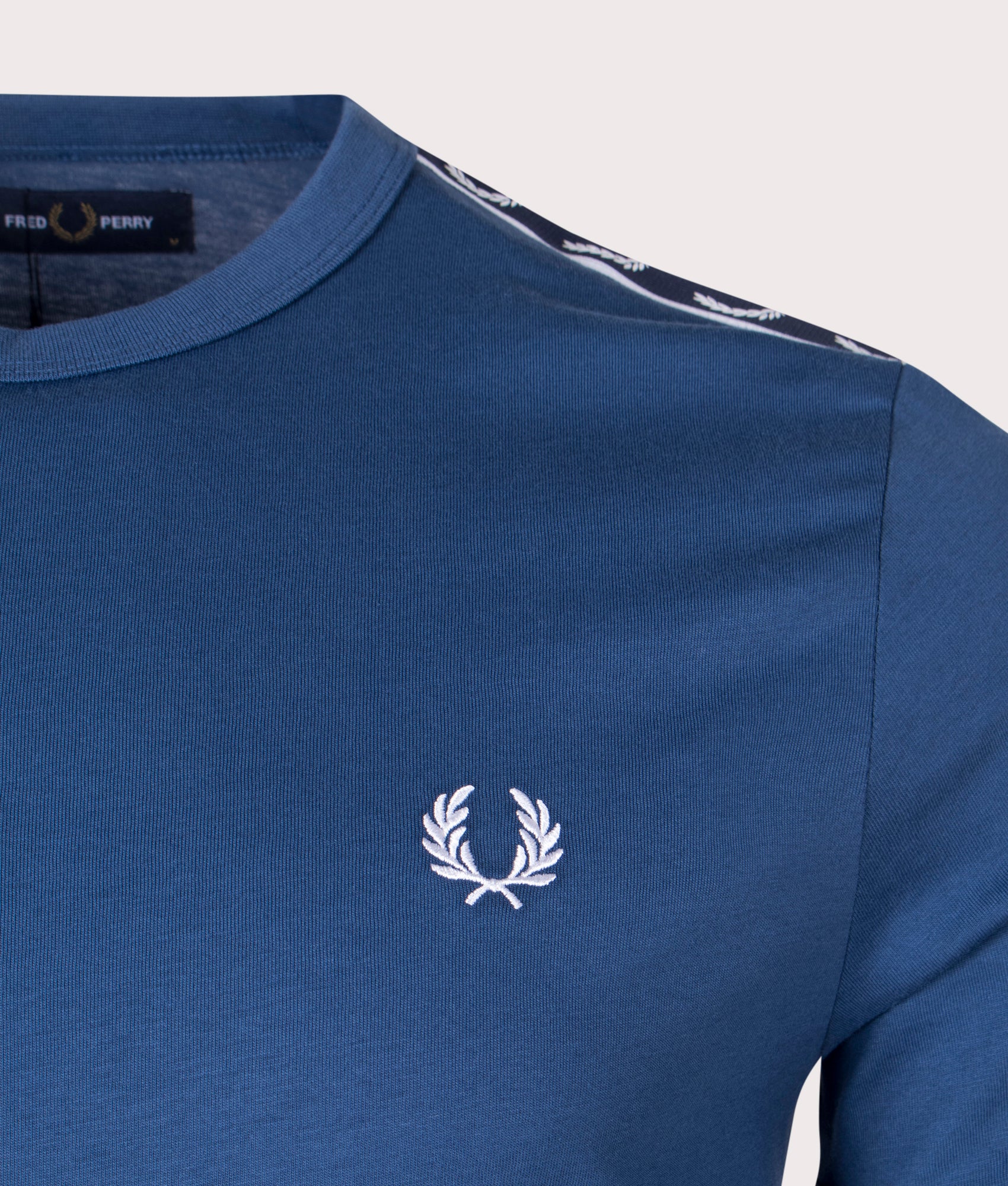 Fred Perry Contrast Tape Ringer T-Shirt in Midnight Blue, EQVVS.