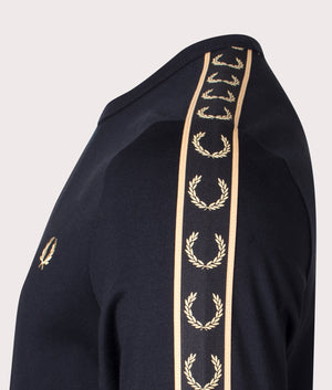Long-Sleeve-Laured-Taped-T-Shirt-Black/1964-Gold-Fred-Perry-EQVVS