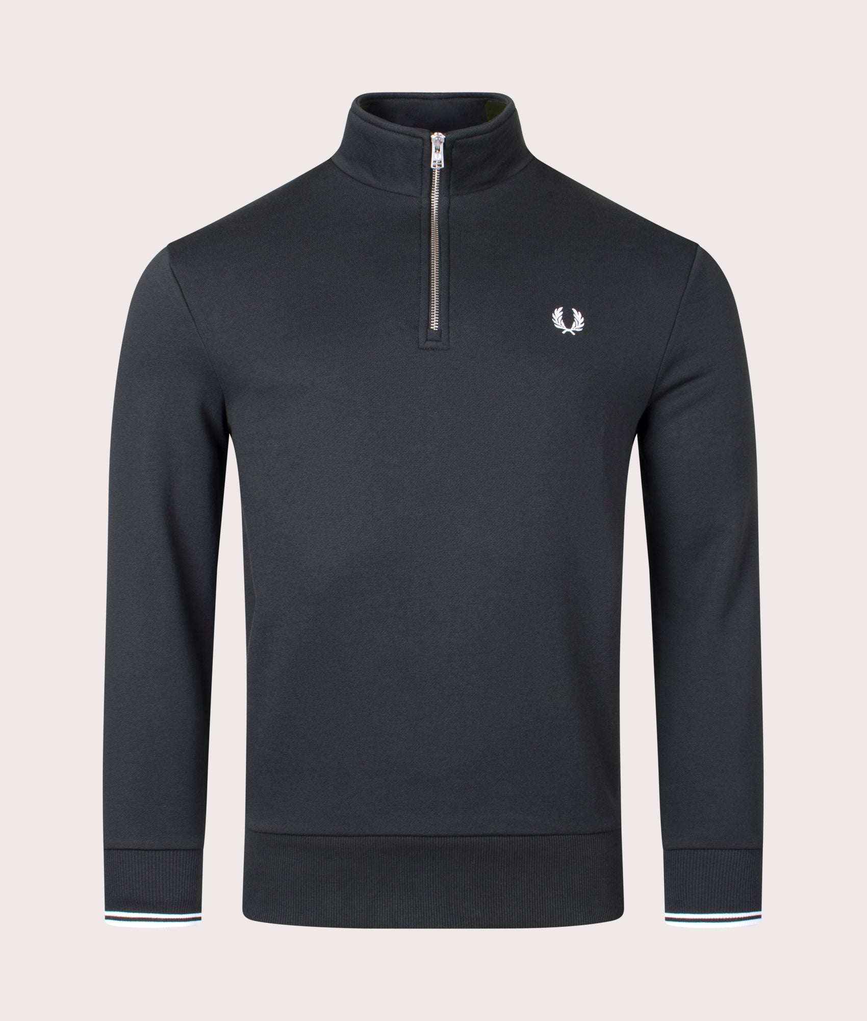 Quarter-Zip-Sweatshirt-Night-Green-Fred-Perry-EQVVS