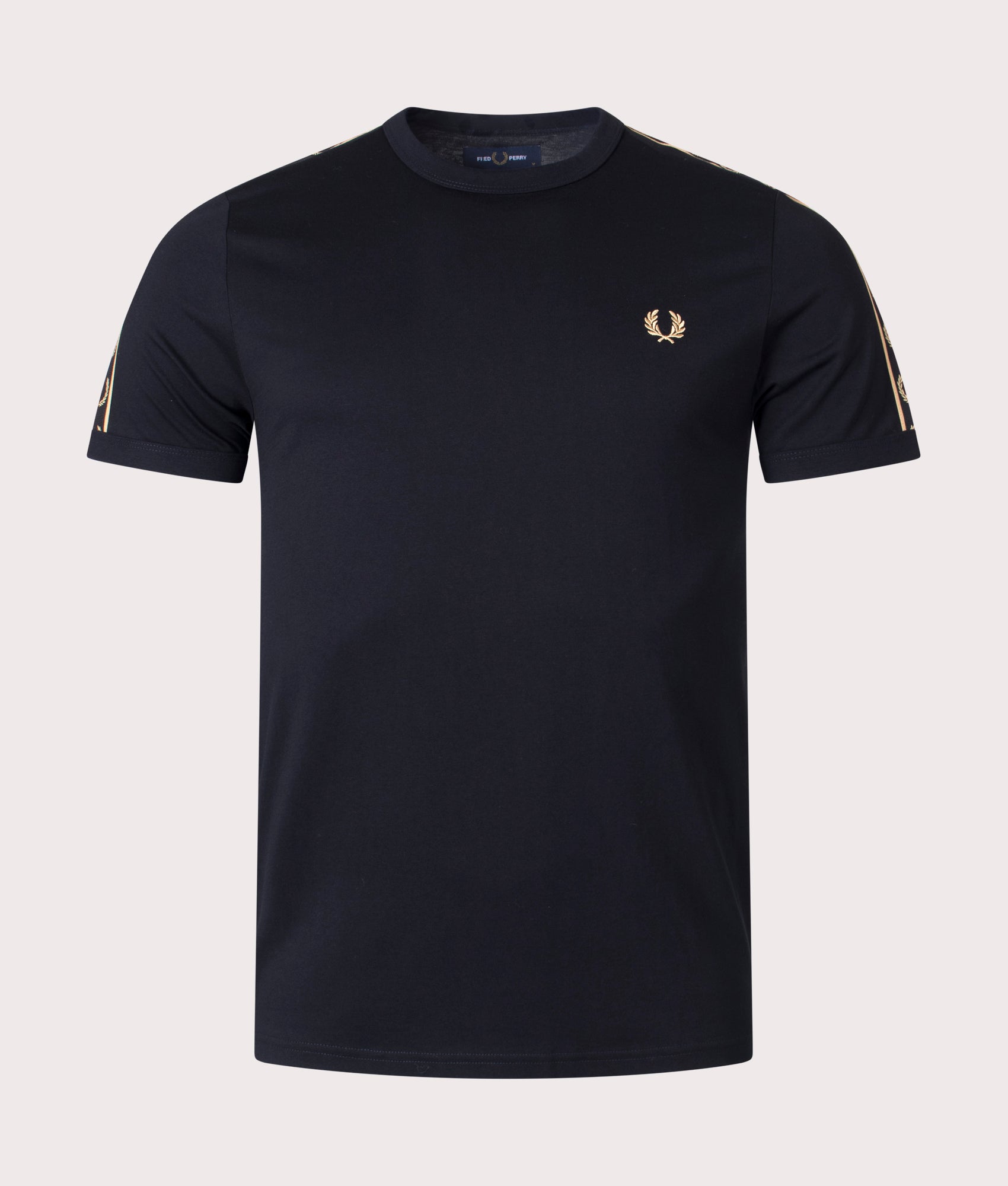 Contrast-Tape-Ringer-T-Shirt-Black/1964-Gold-Fred-Perry-EQVVS