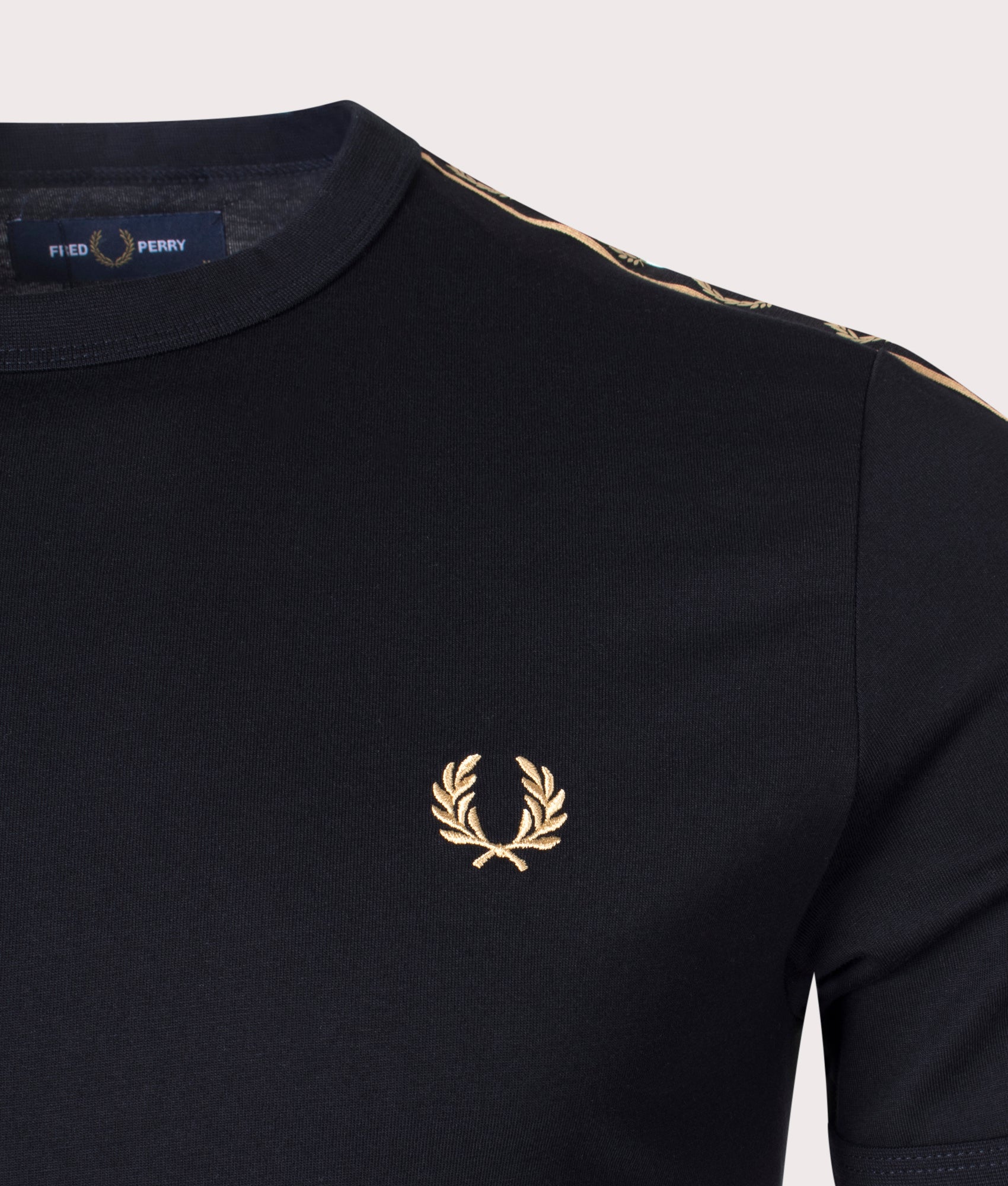 Contrast-Tape-Ringer-T-Shirt-Black/1964-Gold-Fred-Perry-EQVVS