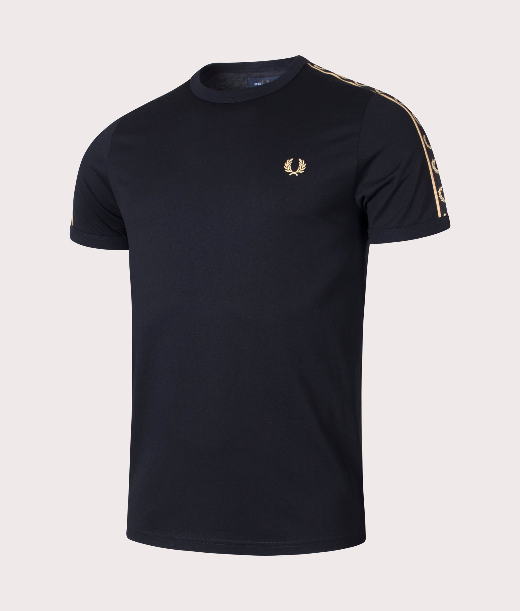 Contrast-Tape-Ringer-T-Shirt-Black/1964-Gold-Fred-Perry-EQVVS