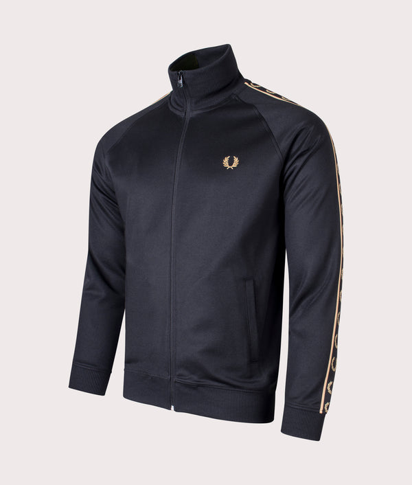 トップス Fred Perry Track Jacket Olive x Gold Fred Perry Gold Taped Track Jacket Green at CareOfCarl.com