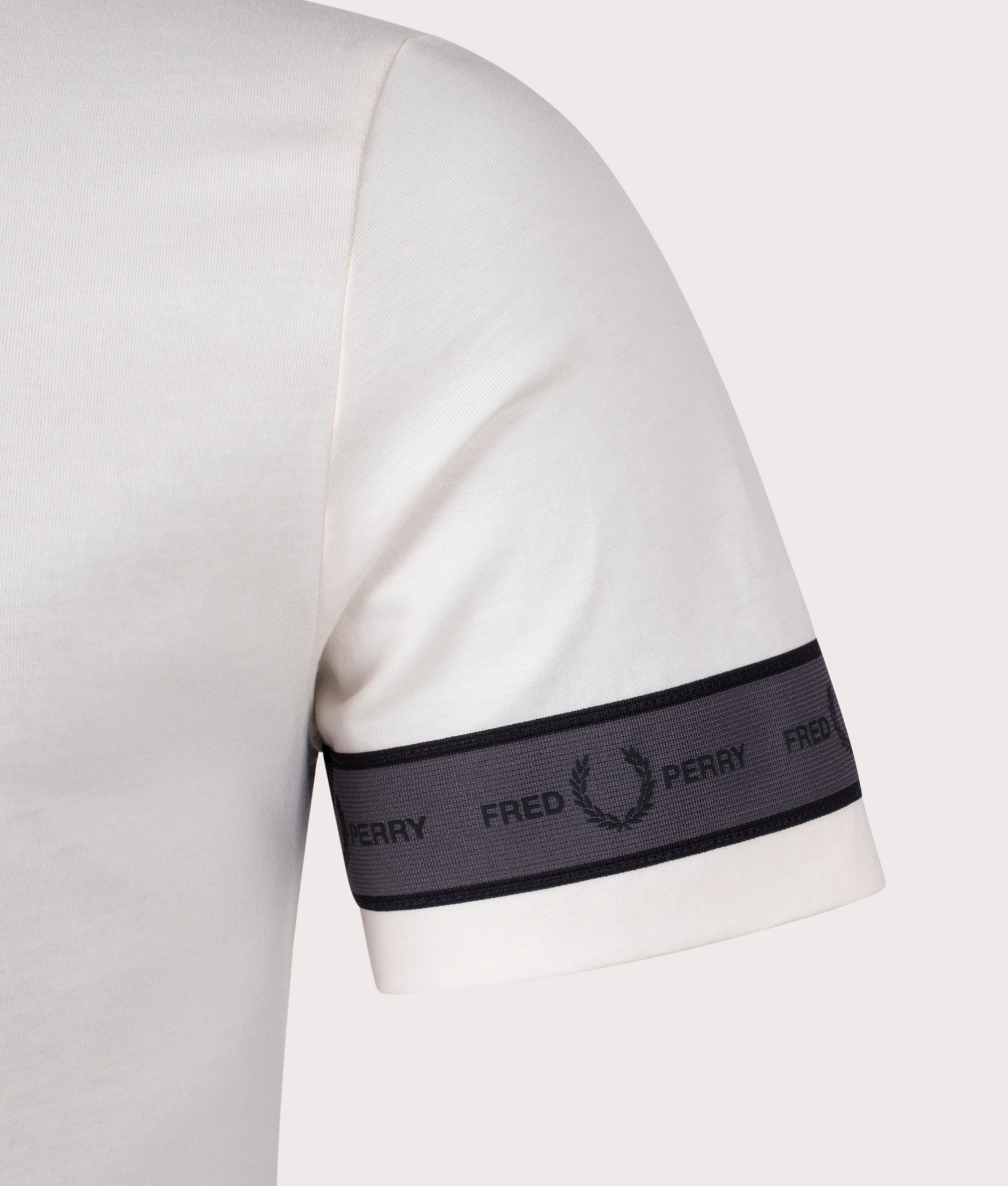 Taped Cuff T-Shirt Ecru | Fred Perry | EQVVS 