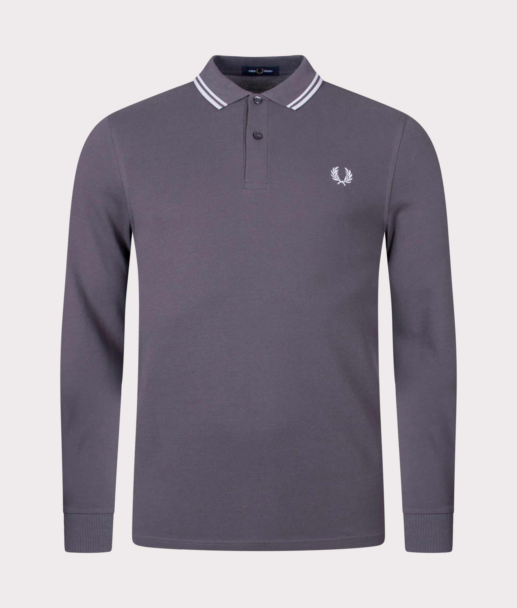 Long-Sleeve-Twin-Tipped-Polo-Shirt-Gunmetal/Limestone-Fred-Perry-EQVVS