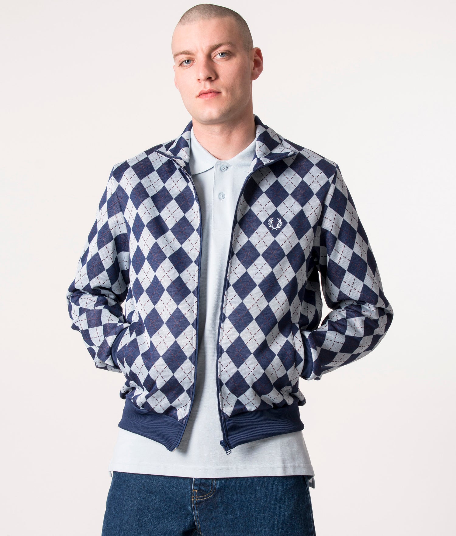 Argyle Track Top Light Ice | Fred Perry | EQVVS