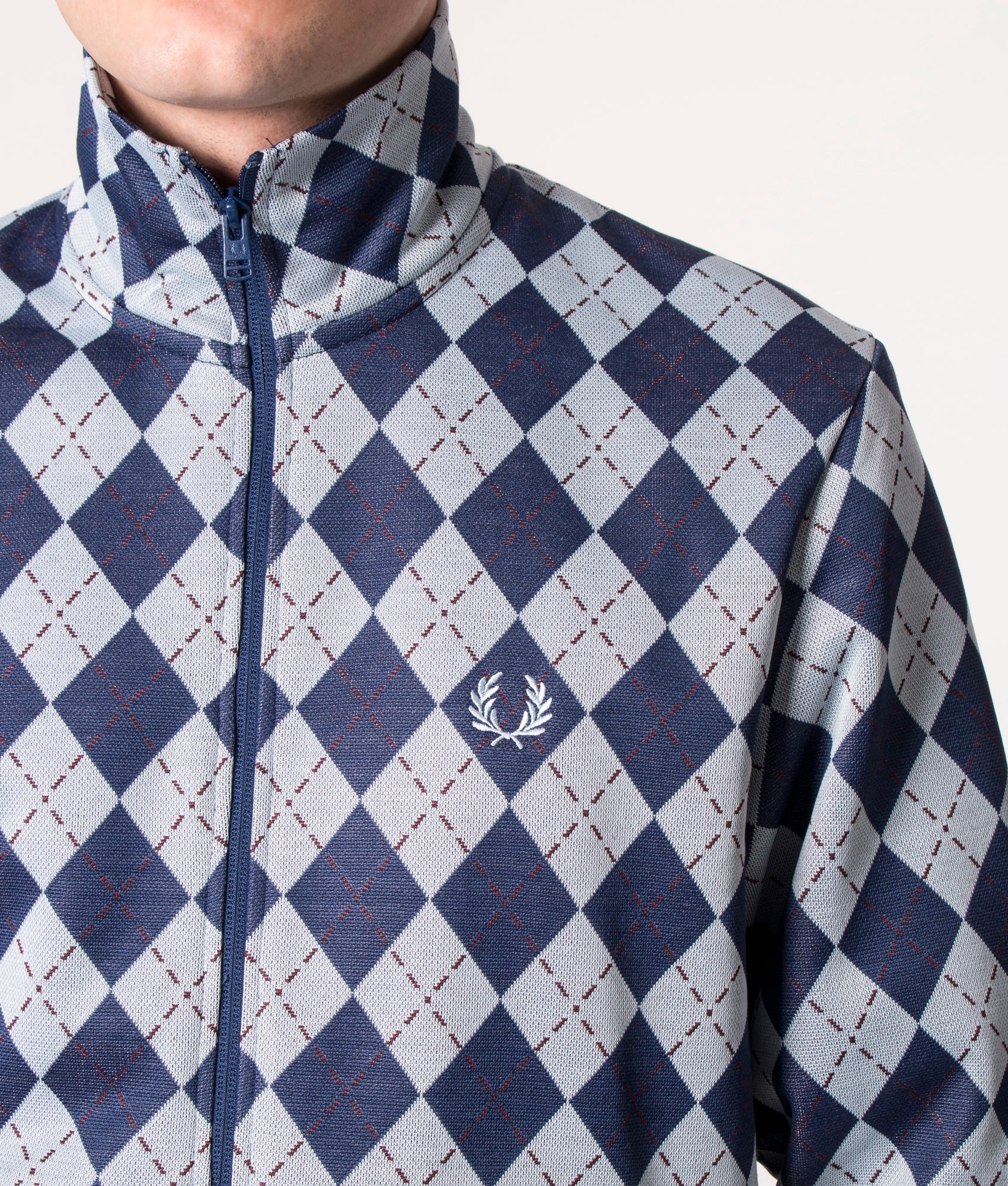 Argyle Track Top Light Ice | Fred Perry | EQVVS
