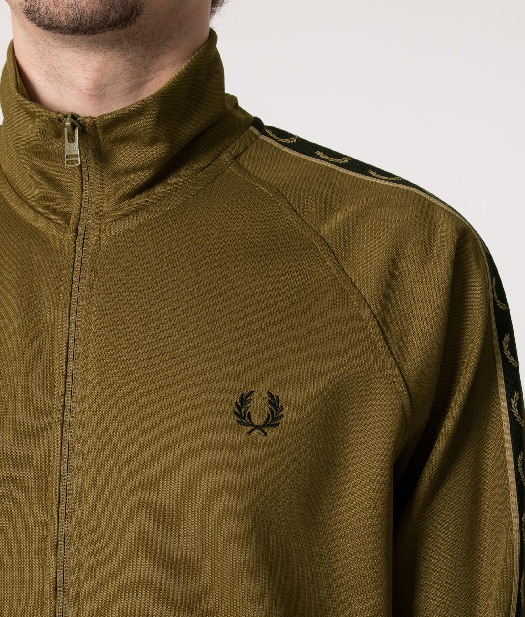 Contrast Tape Track Top Shadedstone/Black | Fred Perry | EQVVS