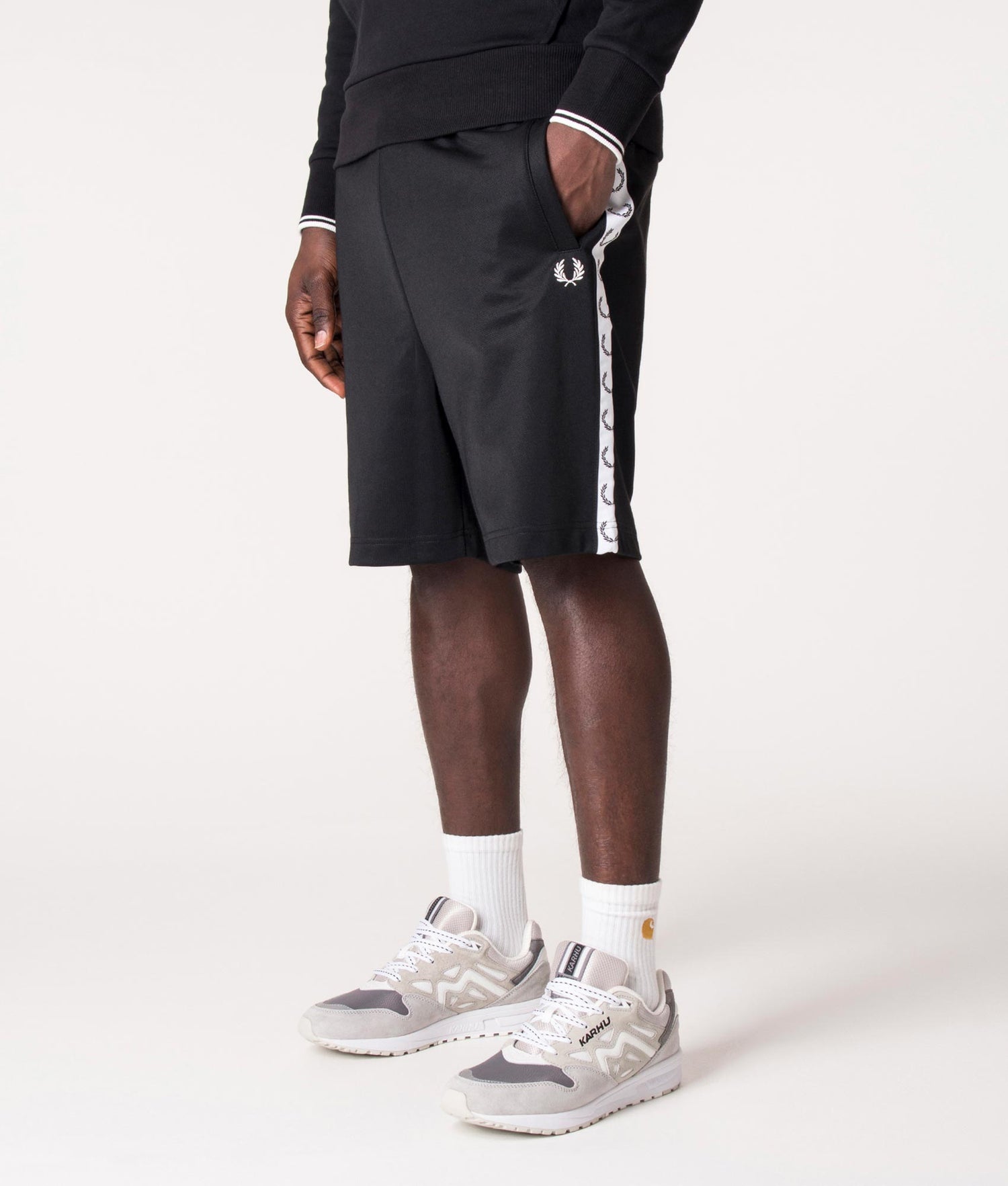 Regular Fit Taped Tricot Shorts Black | Fred Perry | EQVVS