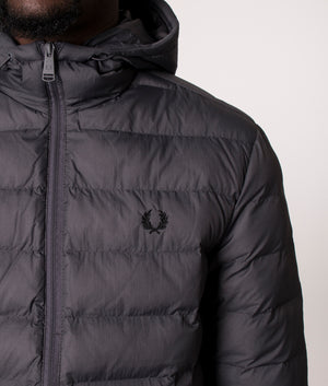 Hooded Insulated Jacket Gunmetal | Fred Perry | EQVVS