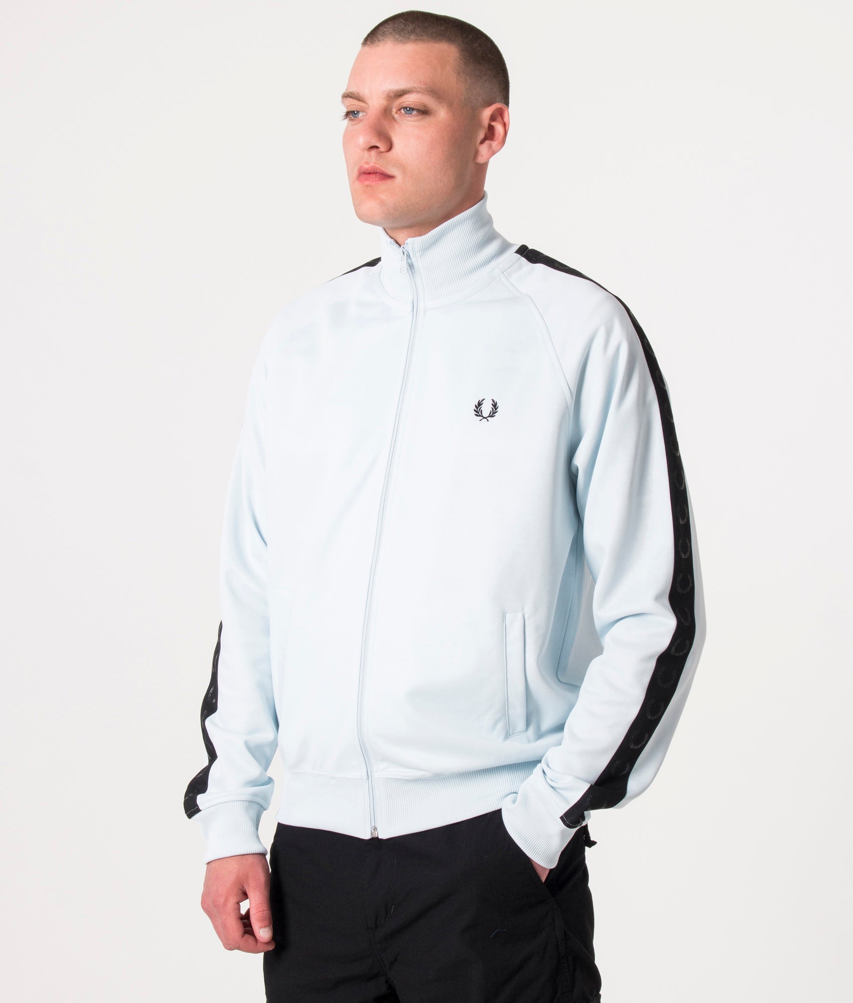 Tonal-Taped-Track-Top-Light-Ice/Black-Fred-Perry-EQVVS