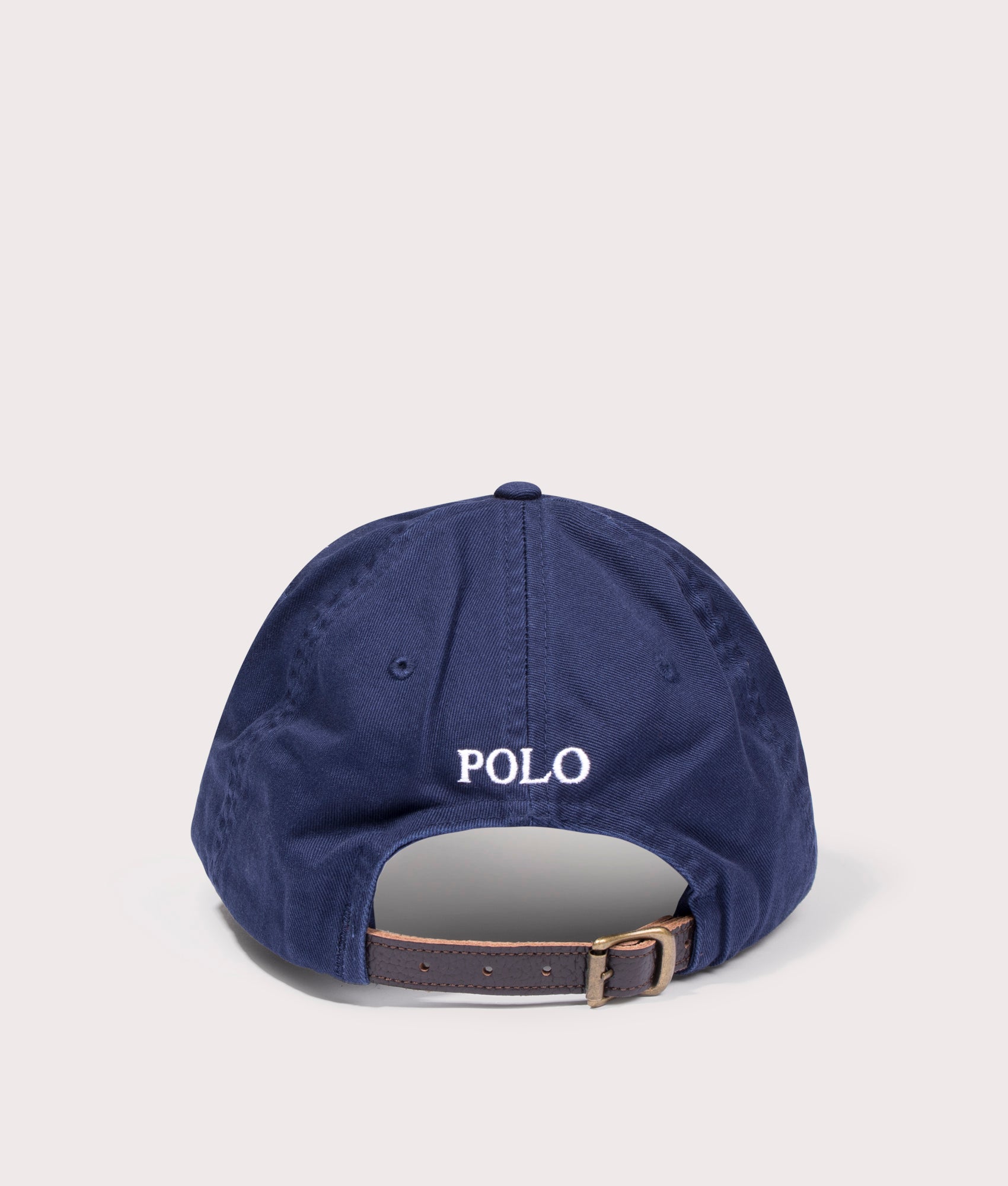 Polo Ralph Lauren Big Pony Chino Baseball Cap in Newport Navy at EQVVS Menswear. Back shot.