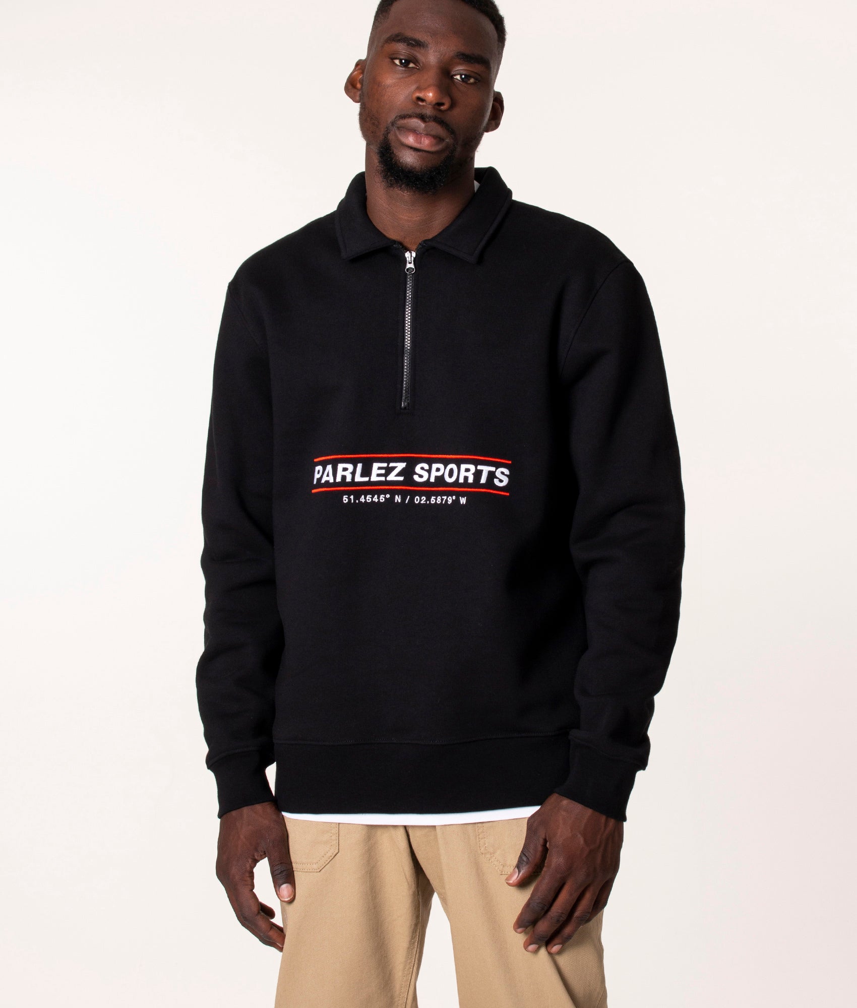 Relaxed-Fit-Quarter-Zip-Moritz-Sweatshirt-Black-Parlez-EQVVS