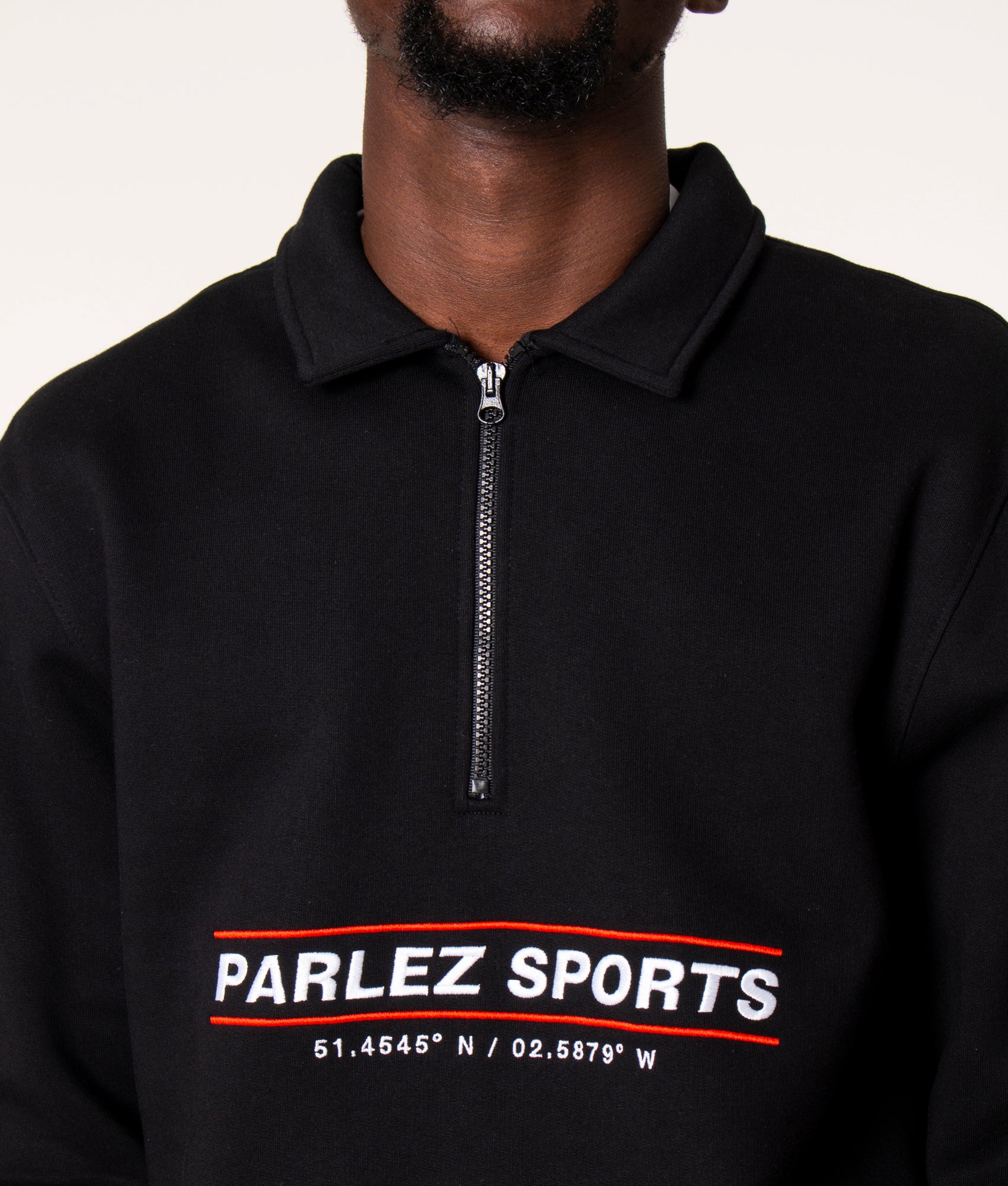 Relaxed-Fit-Quarter-Zip-Moritz-Sweatshirt-Black-Parlez-EQVVS