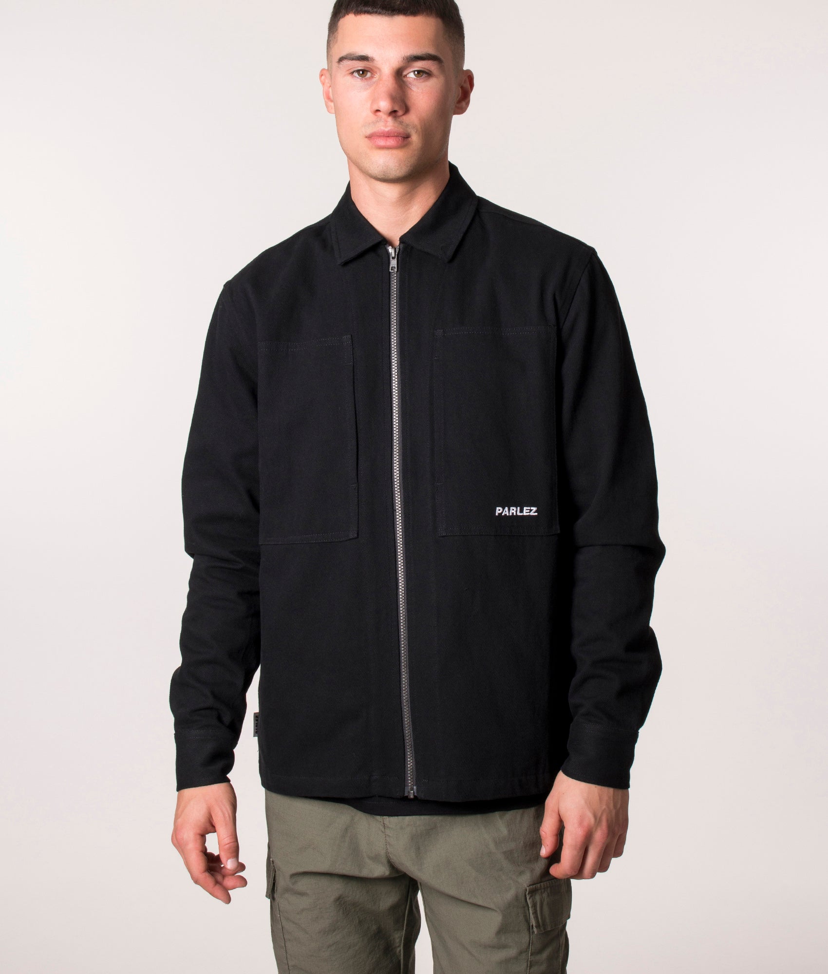 Parlez Relaxed Fit Belay Overshirt in Black, EQVVS.