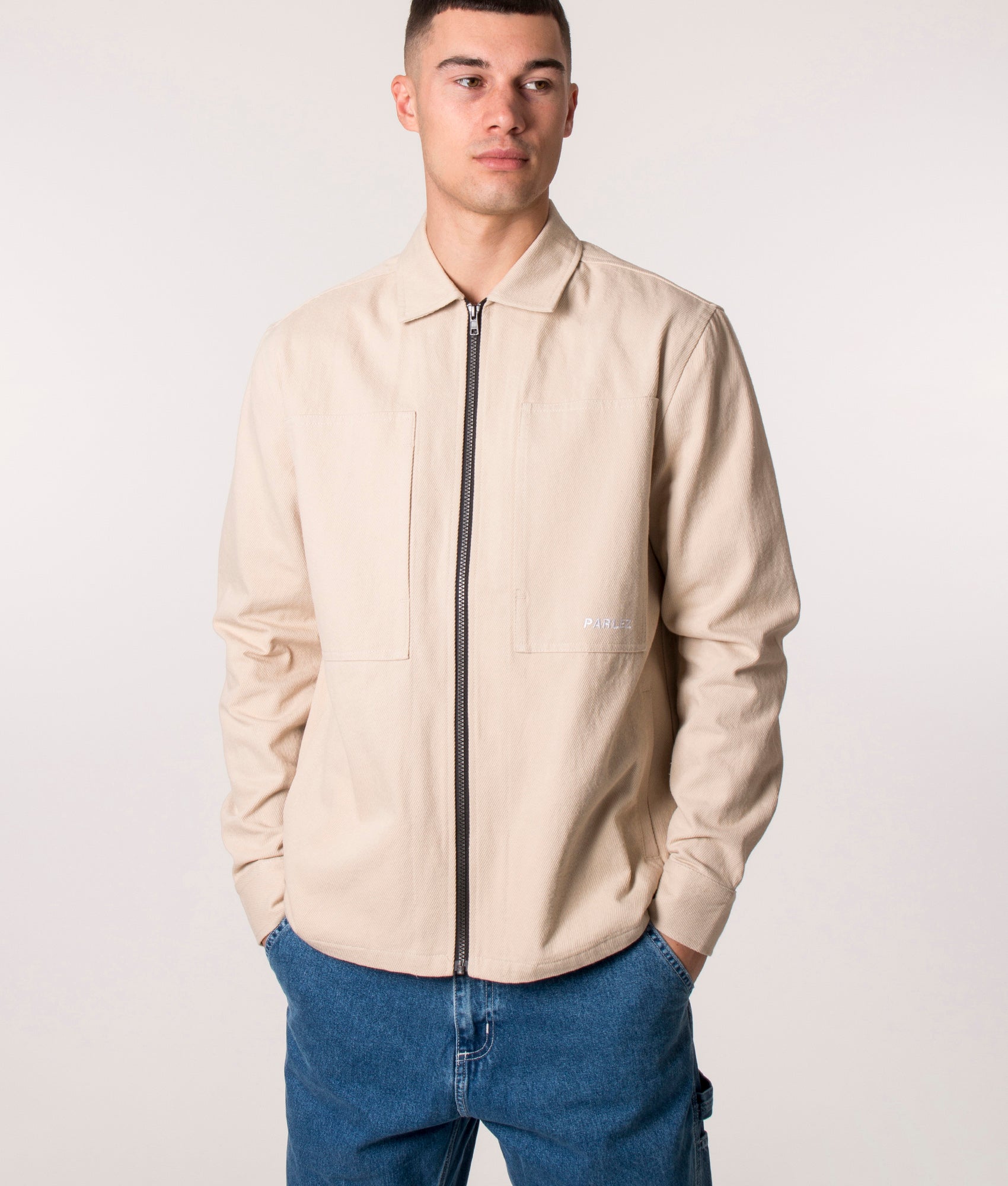 Parlez Relaxed Fit Belay Overshirt in Ecru, EQVVS.