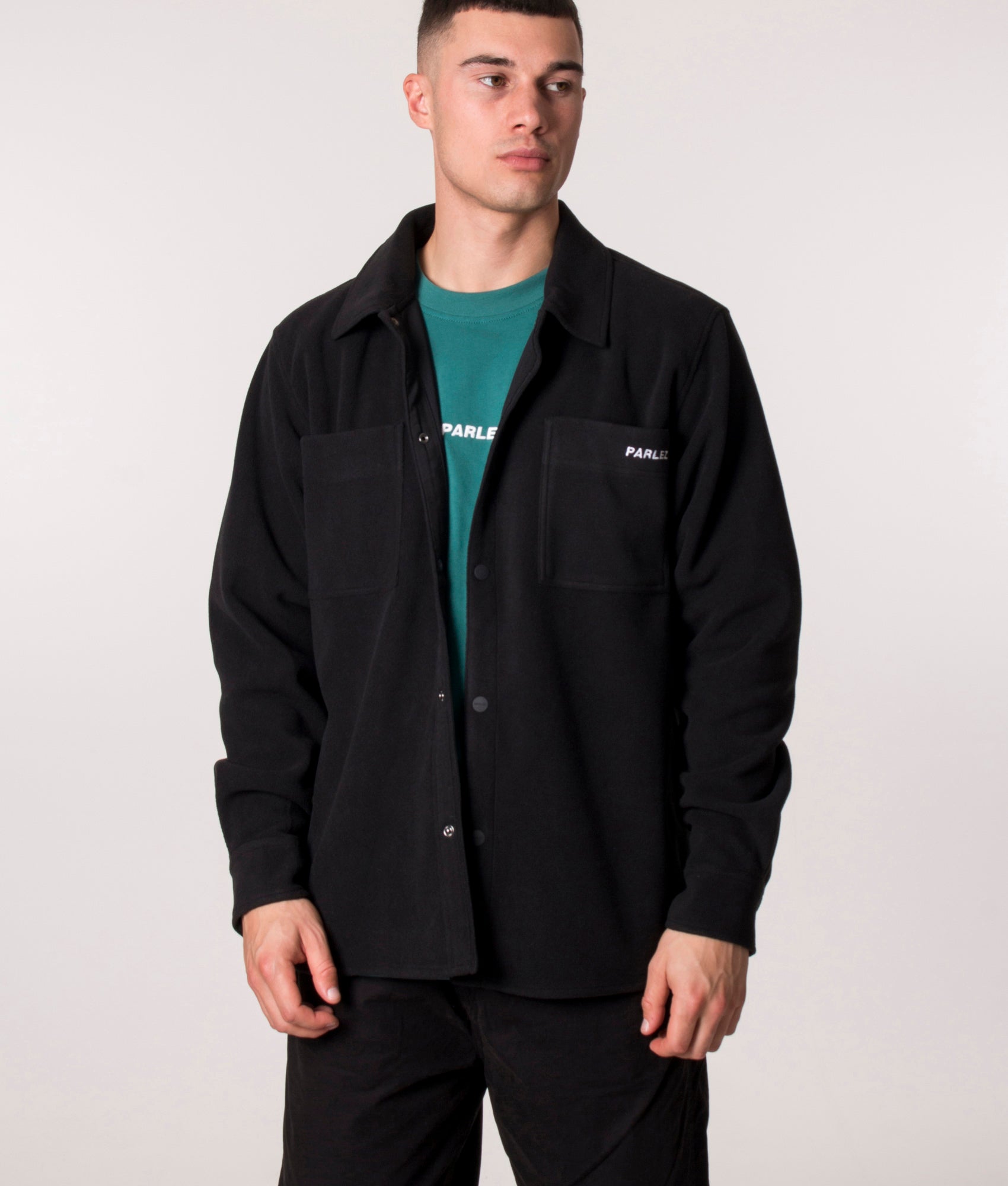 Parlez Maxi Fleece Overshirt in Black, EQVVS. 