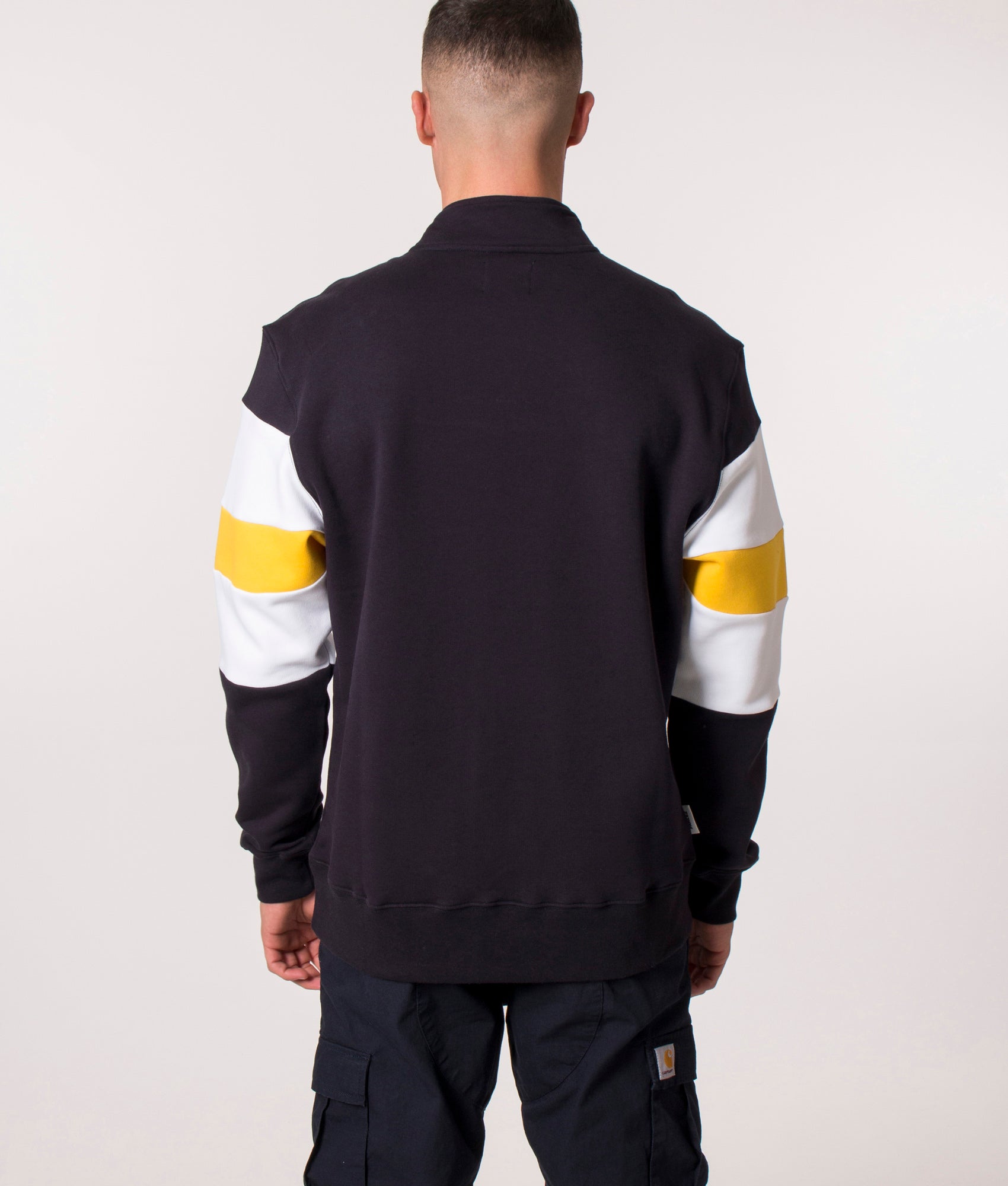 Relaxed-Fit-Quarter-Zip-Aback-Sweatshirt-Navy-Parlez-EQVVS